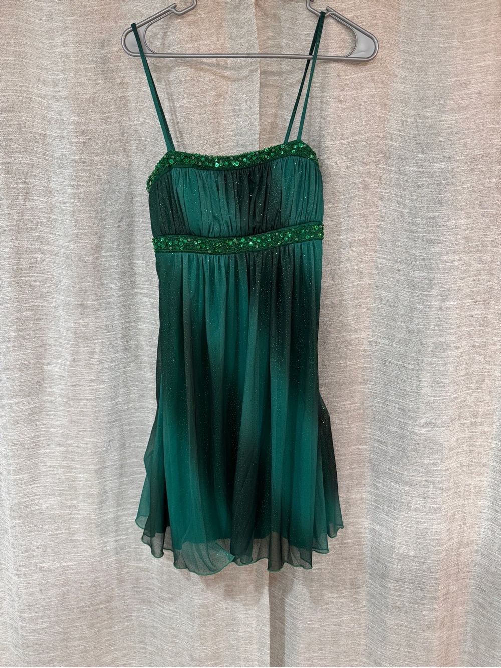 Emerald Green Spaghetti Strap Dress